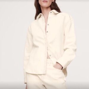 Banana Republic Ecru Tailored‎ Denim Long Sleeve Overshirt